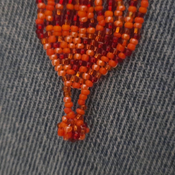 12 Strand Cuff Beaded Orange Tone Bracelet.. Orangreffic must see - Picture 3 of 5